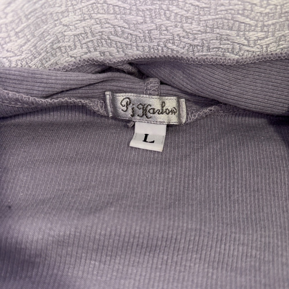 PJ Harlow Amelia Knit Open Front Cardigan Women's Large Lavender Cotton Modal - Picture 2 of 7
